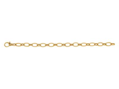Bracciale A Maglie Ovali Alternate,20,5 Cm, Oro Giallo 18 Carati