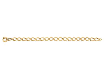 Bracciale Ovale A Maglie Trasparenti, 8 Mm, 19 Cm, Oro Giallo 18 Carati