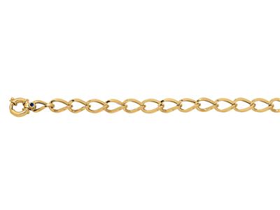 Bracciale Ovale A Maglie Trasparenti, 8 Mm, 19 Cm, Oro Giallo 18 Carati - Immagine Standard - 2