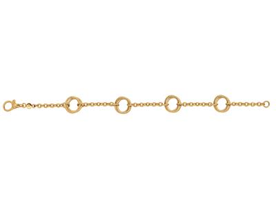 Bracciale 4 Maglie A Doppi Cerchi, 20 Cm, Oro Giallo 18 Carati - Immagine Standard - 1