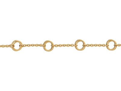 Bracciale 4 Maglie A Doppi Cerchi, 20 Cm, Oro Giallo 18 Carati - Immagine Standard - 2