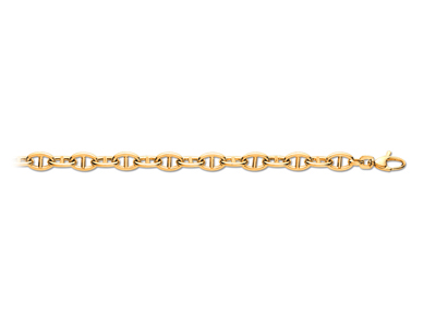Bracciale Maglia Marina Ovale Da 7 Mm, 19,50 Cm, Oro Giallo 18 Carati