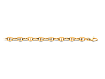 Bracciale Maglia Marina Ovale 7 Mm, 19,5 Cm, Oro Giallo 18 Carati