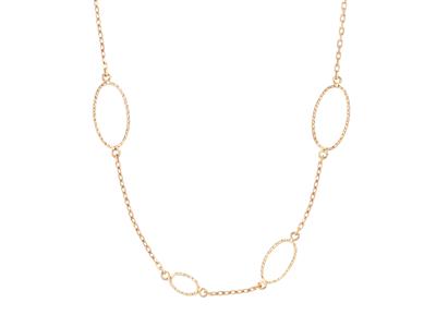 Collana Catena E Motivi Ovali, 83 Cm, Oro Giallo 18 Carati