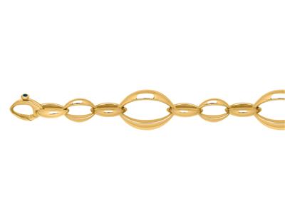 Bracciale A Maglie Ovali Alternate 16 Mm, Oro Giallo 18 Kt, 21 Cm