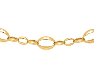 Collana A Maglie Ovali Alternate 16mm, 46 Cm, Oro Giallo 18 Kt