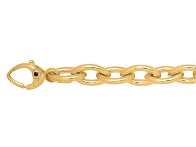 Bracciale A Maglie Ovali 9,5 Mm, 20cm, Oro Giallo 18 Carati - Immagine Standard - 1