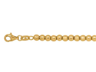 Bracciale Con Sfere Cesellate Di 4 Mm, 19 Cm, Oro Giallo 18 Carati