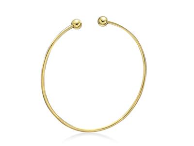 Bracciale Collana Solida, Filo Rotondo 1,5 Mm, Forma Ovale 60 Mm, Oro Giallo 18 Ct.