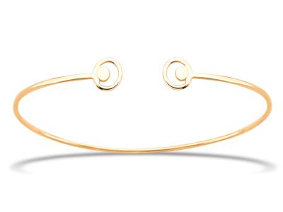 Bracciale Solido Traforato, Filo Ovale 1,3 Mm, Forma Rotonda 48 X 55 Mm, Oro Giallo 18 Carati - Immagine Standard - 1