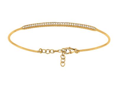 Bracciale Jonc, Diamanti 0,21 Carati, 58 Mm, Oro Giallo 18 Carati - Immagine Standard - 1