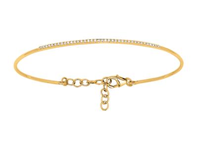 Bracciale Anello Con Diamanti 0,15 Carati, 58 Mm, Oro Giallo 18 Carati