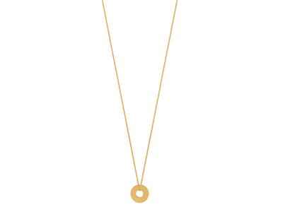 Collana Disc, Catena 40-42 Cm, Oro Giallo 18 Carati