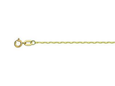 Catena Per Cavigliera, Forçat Taglio Ovale 1,1 Mm, 25 Cm, Oro Giallo 18 Ct.