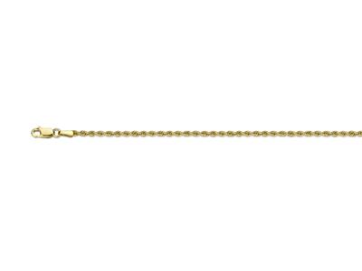 Catena, Corda Cava 2,1 Mm, 40 Cm, Oro Giallo 18 Carati