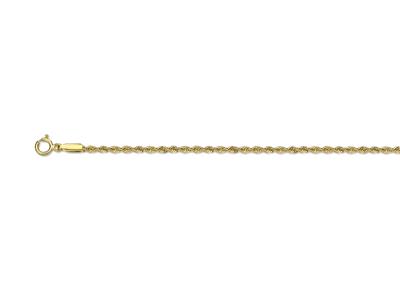 Catena A Maglie Corda Cava 1,70 Mm,50 Cm, Oro Giallo 18 Carati