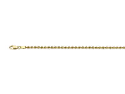Catena A Maglie Corda Cava 2,70 Mm,50 Cm, Oro Giallo 18 Carati