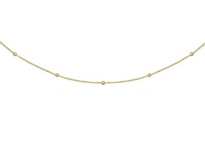 Collana Con Palline Da 1,8 MM Su Catena Da 0,5 Mm, 50 Cm, Oro Giallo 18 Ct. - Immagine Standard - 1