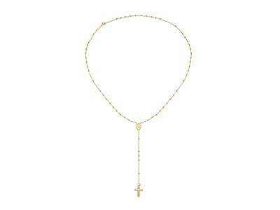 Rosario Di Perle 1,80 MM Croce E Vergine Miracolosa, 55 Cm, Oro Giallo18 Kt - Immagine Standard - 2
