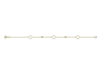 Bracciale Fiori Traforati E Olive Cesellate 0,75 Mm, 0,5 Mm, 19 Cm, Oro Giallo 18 Carati