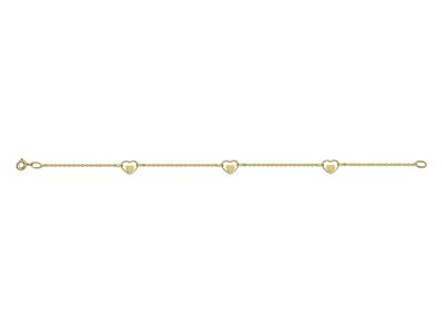 Bracciale 3 Cuori Traforati 6,5 X 8 Mm, 0,7 Mm, 19 Cm, Oro Giallo 18 Carati - Immagine Standard - 1