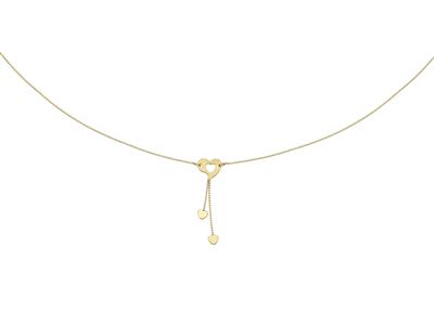 Collana y Ciondoli A Cuore 0,7 Mm, 42 Cm, Oro Giallo 18 Ct.