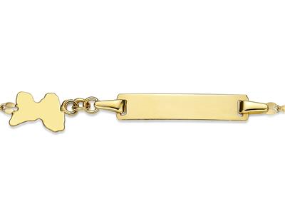 Baby Id Piastra Rettangolare, Motivo Guadalupa, 14 Cm, Oro Giallo 18 Ct. - Immagine Standard - 2