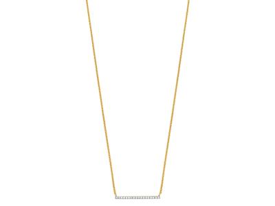 Collana Barrette, Pav Di Diamanti Da 0,07 Ct, 40-45 Cm, Oro Giallo 18kt