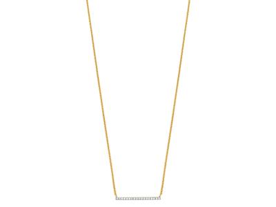 Collana Barrette, Pavé Di Diamanti Da 0,07 Carati, 40-45 Cm, Oro Giallo 18 Carati