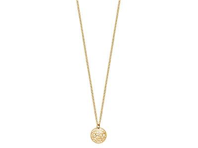 Collana Con Motivo A Cerchi Traforati Bombati, Oro Giallo 18 Carati, 42-45 Cm