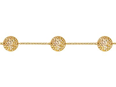 Bracciale Con 3 Motivi Circolari Bombati A Giorno, 19 Cm, Oro Giallo 18 Carati - Immagine Standard - 1