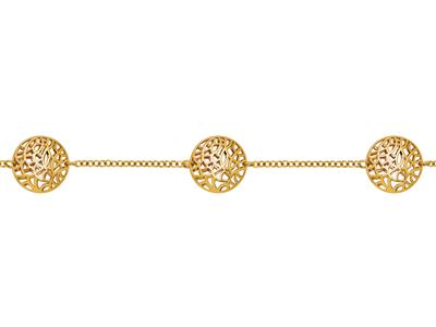 Bracciale 3 Motivi, Cerchio Traforato, 19 Cm, Oro Giallo 18 Ct. - Immagine Standard - 1