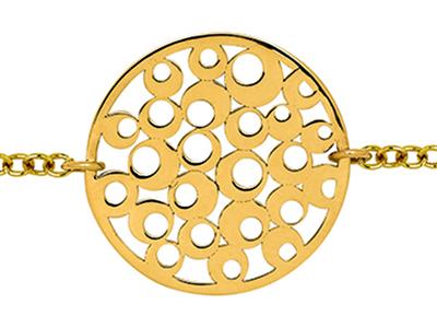 Bracciale Traforato, Dischetti Su Catena, 17-19 Cm, Oro Giallo 18 Carati