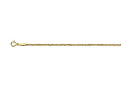 Catena A Maglie Corda Cava 2,20 Mm,42 Cm, Oro Giallo 18 Carati
