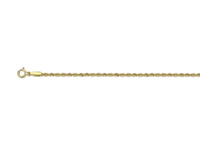 Catena, Corda Cava 2,2 Mm, 42 Cm, Oro Giallo 18 Carati