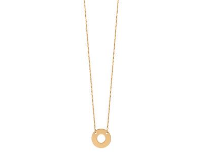 Collana Con Disco Traforato Su Catena, 42-45 Cm, Oro Giallo 18 Ct. - Immagine Standard - 1