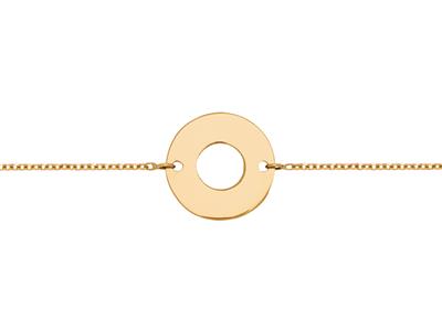 Bracciale Disco Forato Su Catena, 17-19 Cm, Oro Giallo 18 Ct.