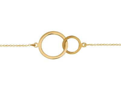 Bracciale 2 Cerchi Intrecciati, 16-18 Cm, Oro Giallo 18 Ct. - Immagine Standard - 1