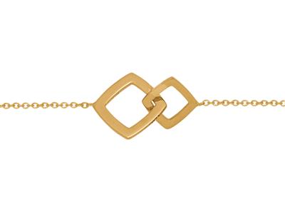 Bracciale 2 Cubi Intrecciati, 16-18cm, Oro Giallo 18 Carati - Immagine Standard - 1