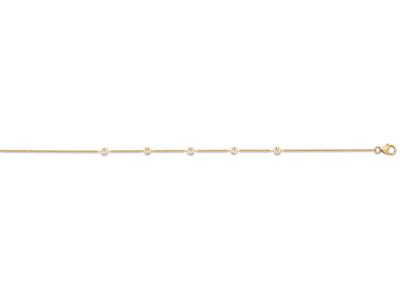 Bracciale Tennis 5 Diamanti, 0,11 Ct, 15-17,50 Cm, Oro Giallo 18 Kt