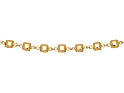 Collana Di Cubetti Da 4 Mm, 42-45 Cm, Oro Giallo 18 Ct. - Immagine Standard - 1