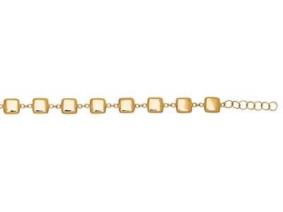 Bracciali Cubetti 6 Mm, 16,5+1,5 Cm, Oro Giallo 18 Carati - Immagine Standard - 3