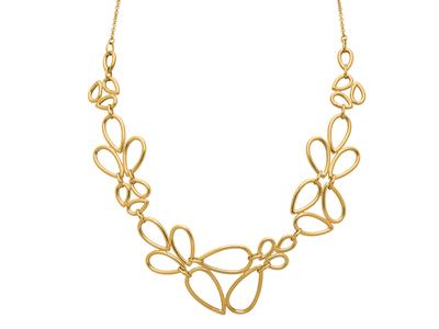 Collana A Più Anelli Con Fiore Cadente 30 Mm, 42+3 Cm, Oro Giallo 18 Ct. - Immagine Standard - 1