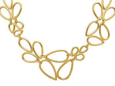 Collana A Più Anelli Con Fiore Cadente 30 Mm, 42+3 Cm, Oro Giallo 18 Ct. - Immagine Standard - 2