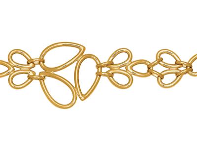 Bracciale A Più Anelli Con Fiore Cadente 28 Mm, 16+2 Cm, Oro Giallo 18 Ct. - Immagine Standard - 2