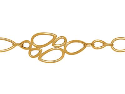 Bracciale A Più Anelli Su Catena A Goccia Di 23 Mm, 16-19 Cm, Oro Giallo 18 Ct. - Immagine Standard - 2