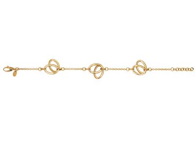 Bracciale Con Foglie Da 16 MM Su Catena, 172 Cm, Oro Giallo 18 Ct.