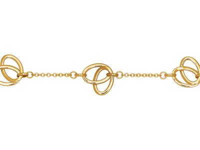 Bracciale Con Foglie Da 16 MM Su Catena, 17+2 Cm, Oro Giallo 18 Ct. - Immagine Standard - 2