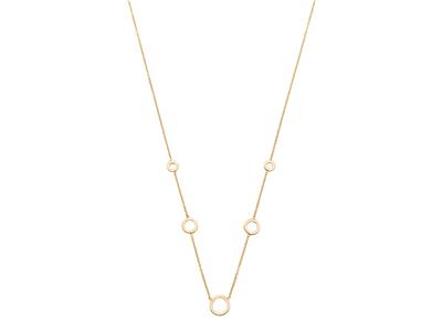 Collana A Catena Rotonda Forat, 5 Cerchi In Cascata, 40-42 Cm, Oro Giallo 18 Carati
