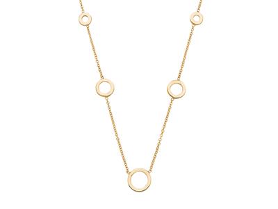 Collana A Catena Rotonda For\at, 5 Cerchi In Cascata, 40-42 Cm, Oro Giallo 18 Carati - Immagine Standard - 2